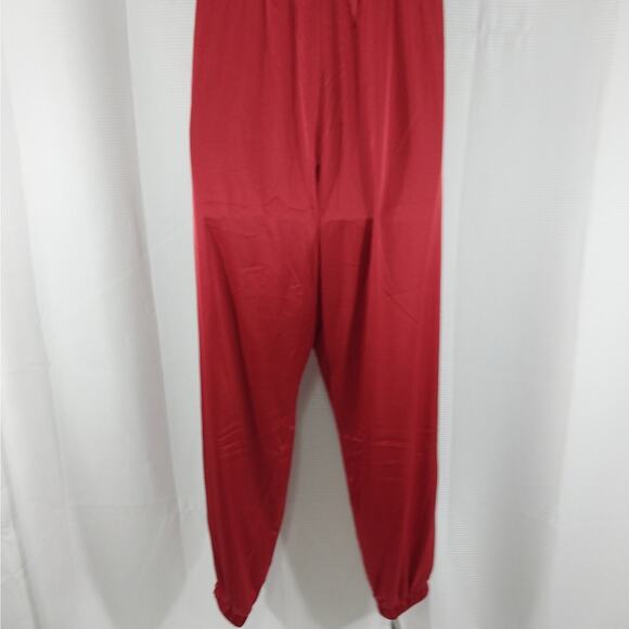 NWT! FASHION NOVA! RUBY RED DATIN HALTER TOP ONESIE, JUMPSUIT, ROMPER! SZ 2X - Picture 8 of 13